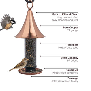 Castella Turret-Inspired Pure Copper Bird Feeder