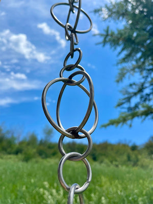 Circles Link Rain Chain - 9 ft. Stainless Steel (Used)