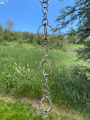 Circles Link Rain Chain - 9 ft. Stainless Steel (Used)