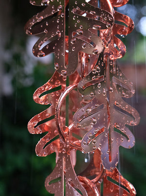 Falling Leaves™ Copper Plated Rain Chain