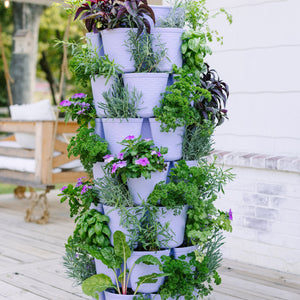 7 Tier GreenStalk Leaf Vertical Planter | Lilac (Basket Weave Texture)