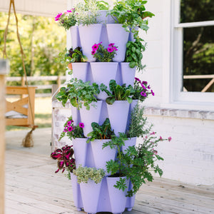 5 Tier GreenStalk Original Vertical Planter | Lilac (Basket Weave Texture)