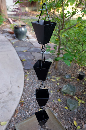 Tapered Square Cups Rain Chain  Cup Style Rain Chain – Free